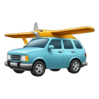 Voiture sur un avion sticker