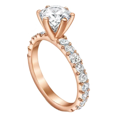 Rose gold engagement ring with round diamond sticker