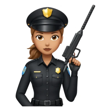Futuristic woman cop sticker