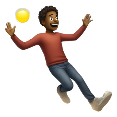 person levitating with light shining on it sticker