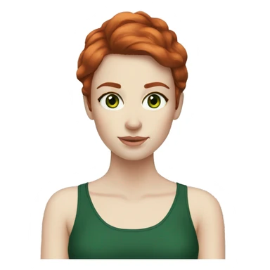 Auburn hair,pale skin, dark green eyes sticker