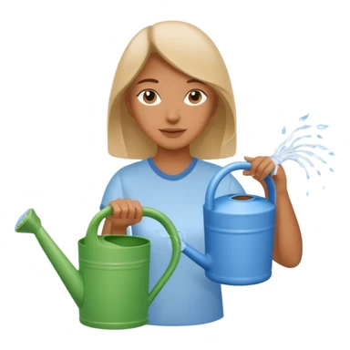 woman with watering pot sticker