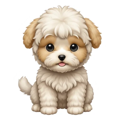 off white maltipoo puppy sticker