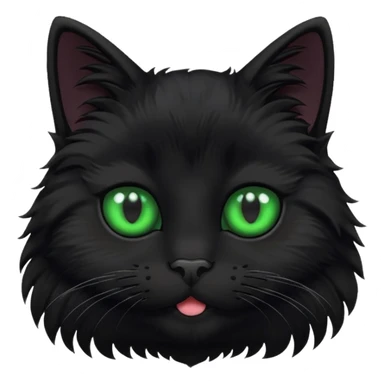 furry black cat face sticker