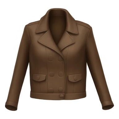 Brown oversize womens button up leather jacket  sticker