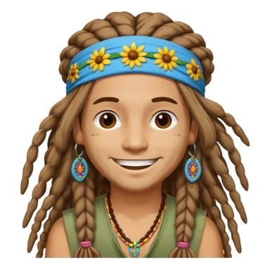 dreadlock hippie sticker