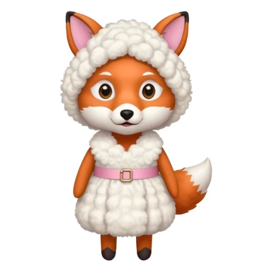 a fox wearing sheep dress sticker