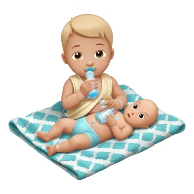 isometric style of items in a "baby list" sticker