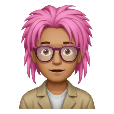pink dreadlock guy with rectangle glassess sticker