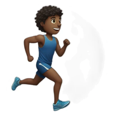 Runner boy night moon sticker