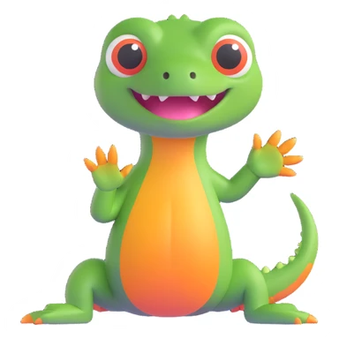 simplified cute lizard hand palm facing down, rounded fingers, subtle scales, emoji style sticker
