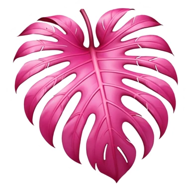 pink monstera leaf sticker