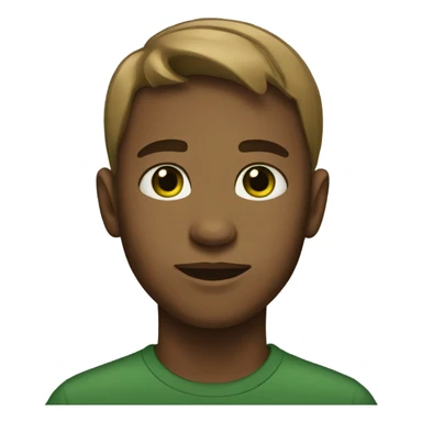 brown boy with green eyes and light brown hair sticker