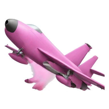 pink fighter plane crash sticker
