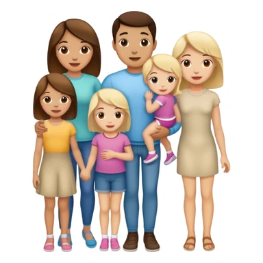 White family with three daughters  and nephews sticker