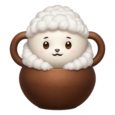 White Cotton in a brown vase sticker