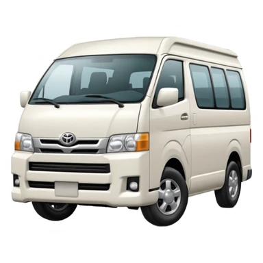 3D emoji of a Peruvian urban white toyota hiace sticker