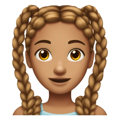 Girl with two frayed brown french braids, hazel eyes  and freckles sticker
