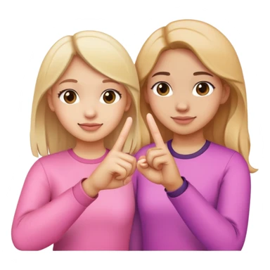Two girls making a pinky promise  sticker