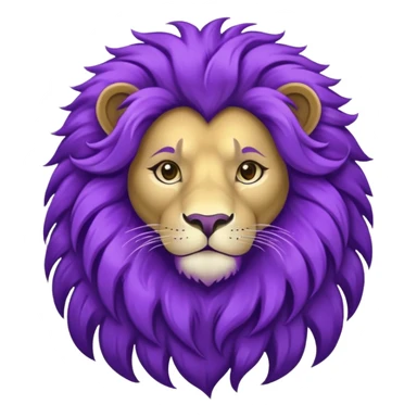 glitter purple and cian lion sticker