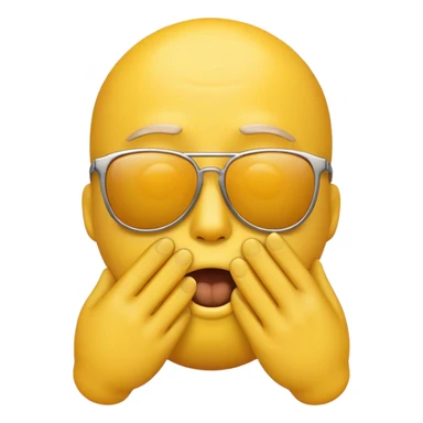 Smily Emoji Face with Hand Over Mouth  and sun glasses sticker