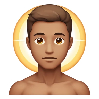 transition from a man with a spiritual pain on his chest growing up to a man with a soul glowing on his body representing his healed version karmically sticker