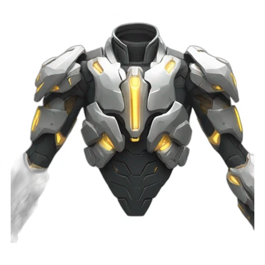 futuristic armored Omega Energy chestplate arm radiating omega energy sticker