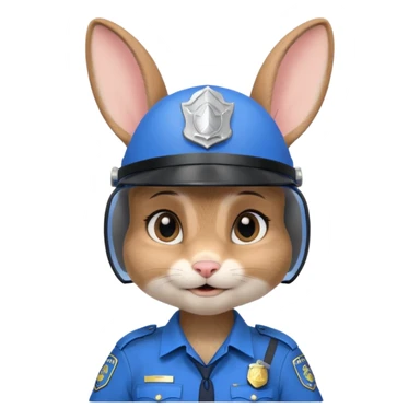 judy hopps, Rabbit police, blue uniform including helmet of uniform sticker