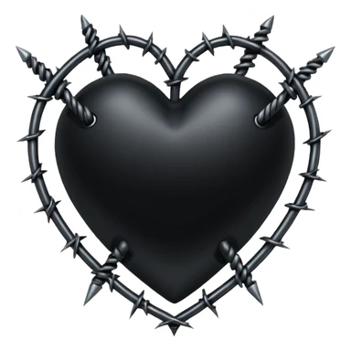 goth heart with a barbed wire border sticker