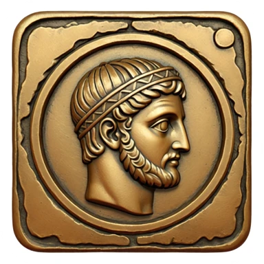 an old square roman coin sticker