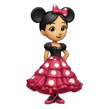 Minnie mouse con traje de flamenca  sticker