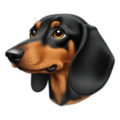 Dog head reality dachshund half - side sticker