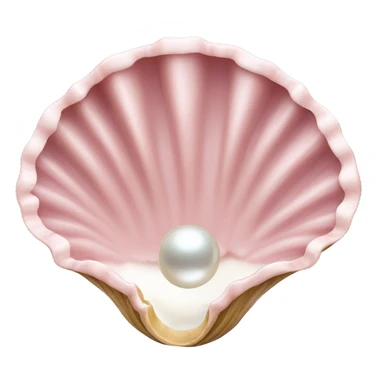  Pale Pink clamshell with pearl inside the open shell sticker
