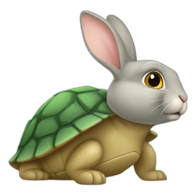 lapin sur tortue sticker