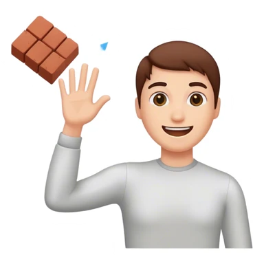 happy face throwing a brick at the screen sticker