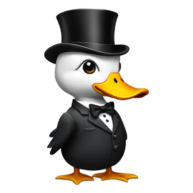 A duck wearing a top hat and a suit while smoking sticker