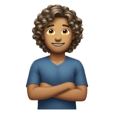 Long curling hair boy sticker