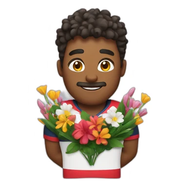 Rugbyman with flowers  sticker
