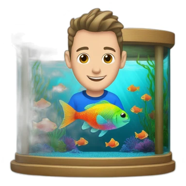 Jonathan Toews as rainbow fish inside an aquarium sticker