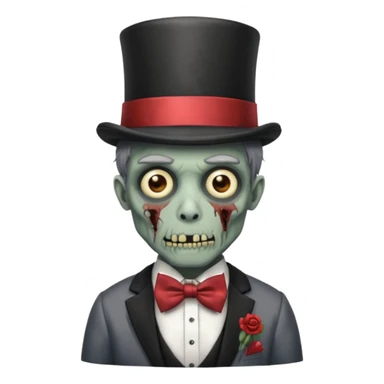 zombie apnda with bow tie and top hat sticker