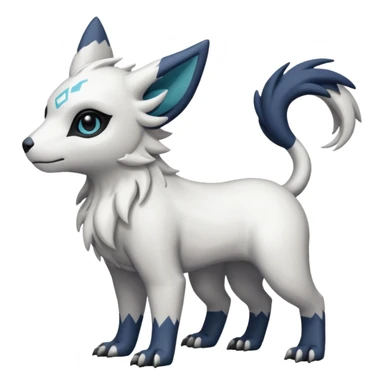 Plain dull neutral White with black markings Linoone-Absol-Trico-Hybrid (Full body) sticker