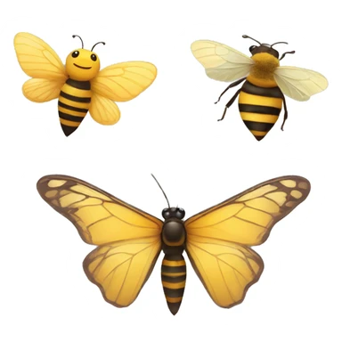 butterfly and friendly bees sticker