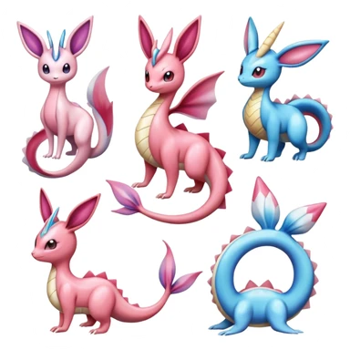 Shiny Milotic-Sylveon-Espeon-Vaporeon-Dragonair-Pokémon full body sticker