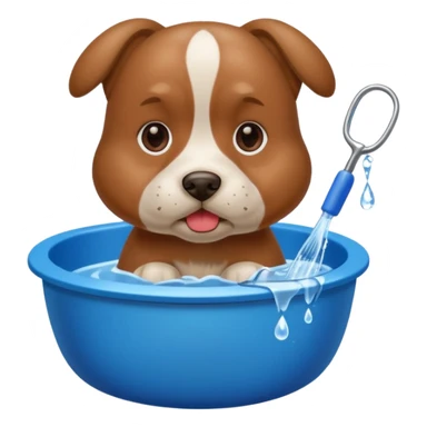dog, dog bowl, toy, grooming tool sticker