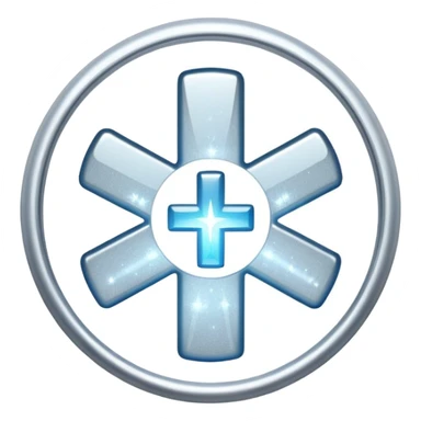 glitter white symbol of hospital sticker