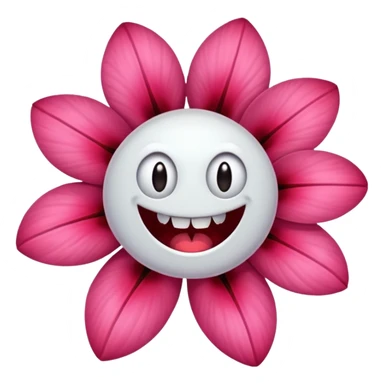 un fiore con 5 petali ma che nei petali ci siano dentro denti come se fosse un mostro sticker