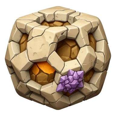american-beije-intricate-stone-age-rocky-crusted-dodecahedron-shaped sticker