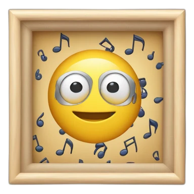 Frame model with musical notes inside it. sticker