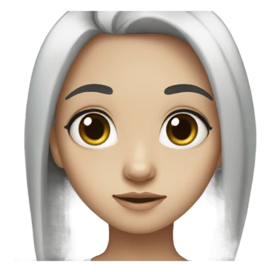 Girl, cute , big eyes , black hair, white skin sticker