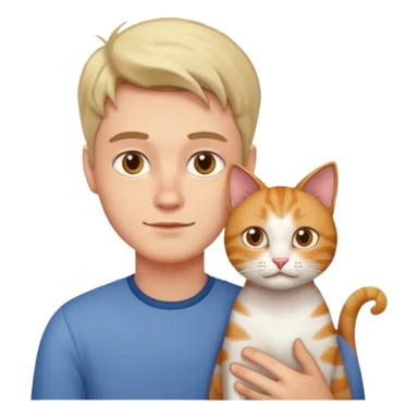 man with cat sticker